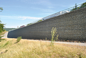 Stability and aesthetics: Fortrac gabion with individual natural stone filling