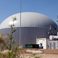 Double membrane gas storage for biogas from Huesker