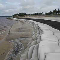 SoilTain Bags for the protection of a beach shore