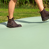 Load capacity test - person walks over the flexible storage container