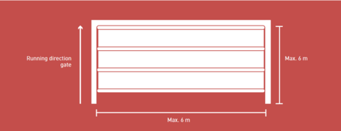 Drawing of the Tectura Stabitor - illustration of the maximum dimensions and construction