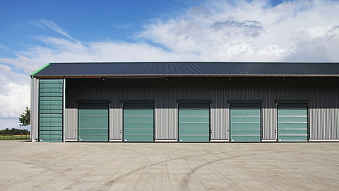 Tectura industrial hall construction: made-to-measure, doors, fronts, facades
