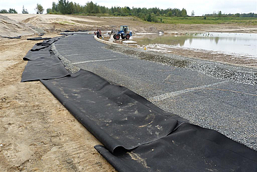 Geogrid on a future road