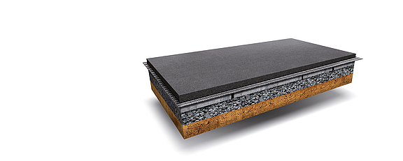 Road layer profile with asphalt reinforcement