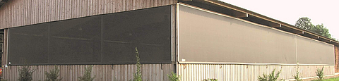 Tensioning variant as textile façade on the indoor riding arena