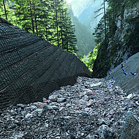 Rockfall protection dam in the Gesäuse National Park